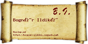 Bognár Ildikó névjegykártya